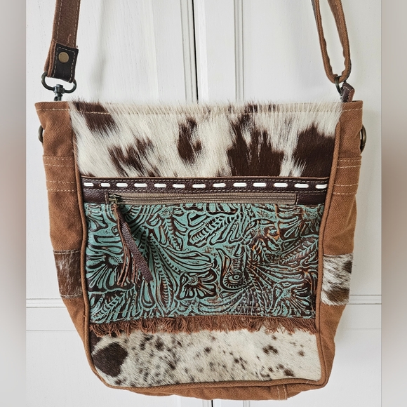 Myra Cowhide Shoulder Purse - Picture 1 of 11
